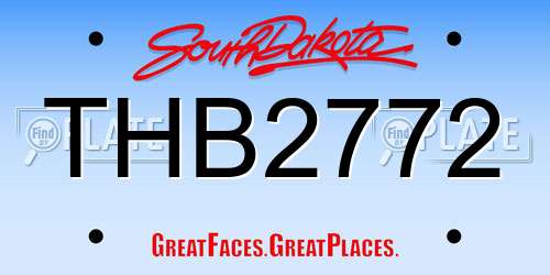 THB2772 South Dakota License Plate