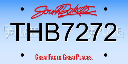 THB7272 South Dakota License Plate