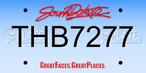 THB7277 South Dakota License Plate