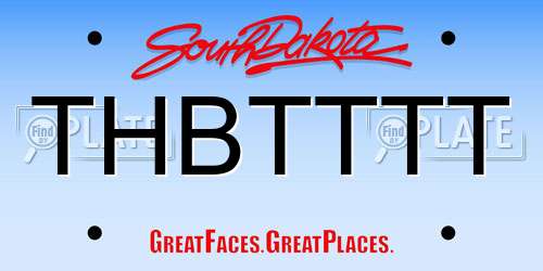 THBTTTT South Dakota License Plate