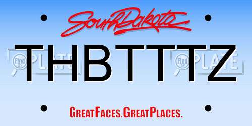 THBTTTZ South Dakota License Plate