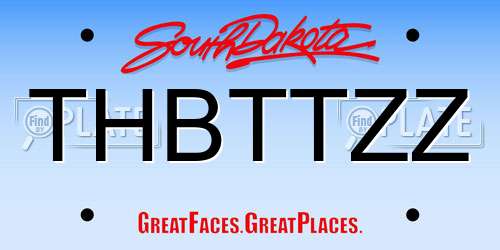 THBTTZZ South Dakota License Plate