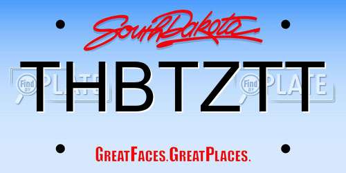 THBTZTT South Dakota License Plate