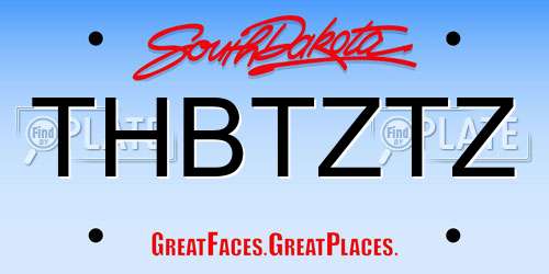 THBTZTZ South Dakota License Plate