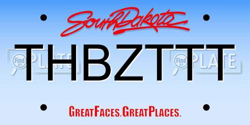 THBZTTT South Dakota License Plate