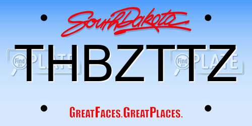 THBZTTZ South Dakota License Plate
