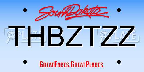 THBZTZZ South Dakota License Plate
