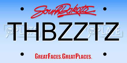 THBZZTZ South Dakota License Plate