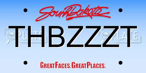 THBZZZT South Dakota License Plate