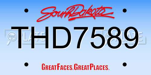 THD7589 South Dakota License Plate