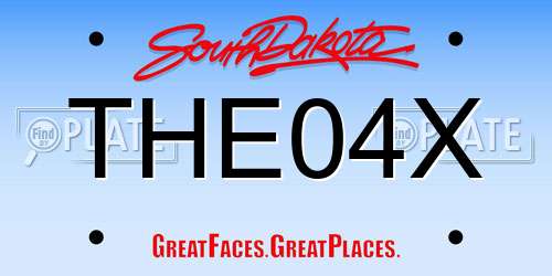 THE04X South Dakota License Plate