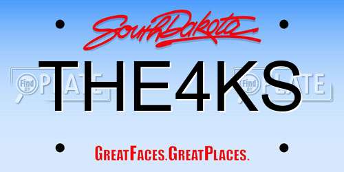 THE4KS South Dakota License Plate