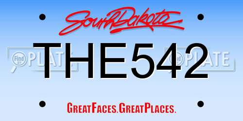 THE542 South Dakota License Plate