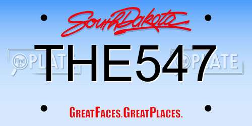 THE547 South Dakota License Plate