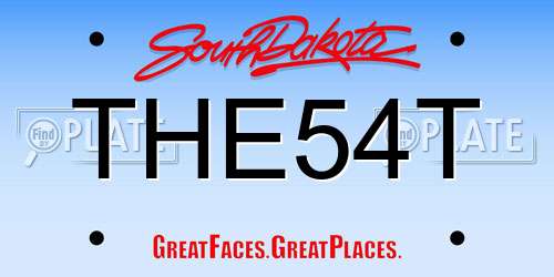 THE54T South Dakota License Plate