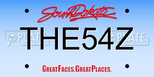 THE54Z South Dakota License Plate