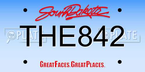 THE842 South Dakota License Plate