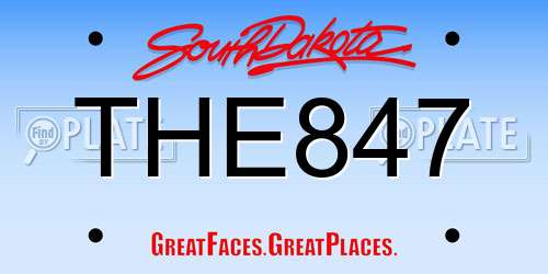 THE847 South Dakota License Plate