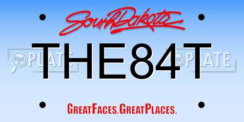 THE84T South Dakota License Plate