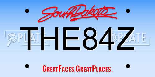 THE84Z South Dakota License Plate