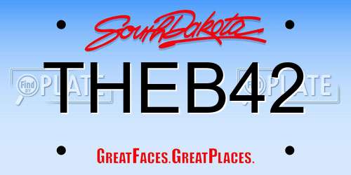 THEB42 South Dakota License Plate