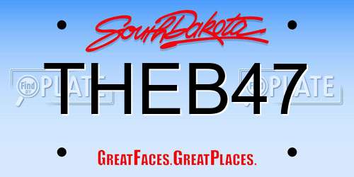 THEB47 South Dakota License Plate