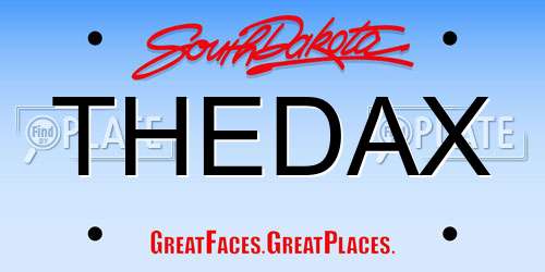 THEDAX South Dakota License Plate