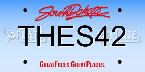 THES42 South Dakota License Plate