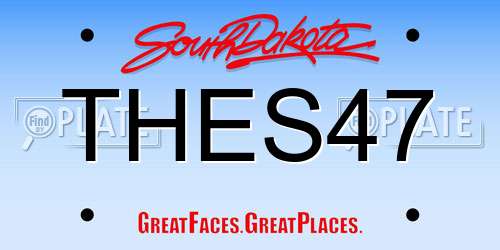 THES47 South Dakota License Plate