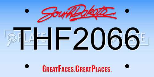 THF2066 South Dakota License Plate