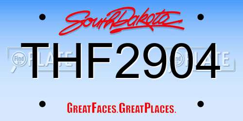 THF2904 South Dakota License Plate