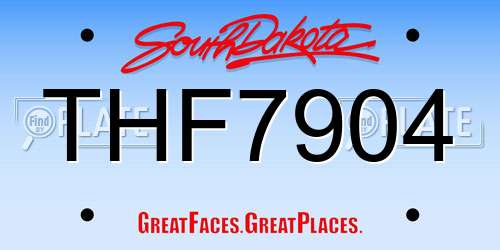THF7904 South Dakota License Plate