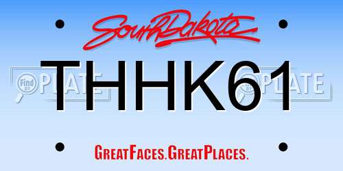 THHK61 South Dakota License Plate