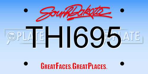 THI695 South Dakota License Plate