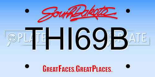 THI69B South Dakota License Plate
