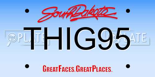 THIG95 South Dakota License Plate