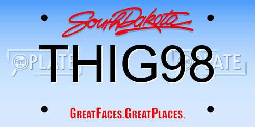 THIG98 South Dakota License Plate