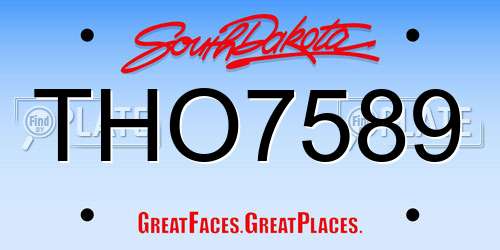 THO7589 South Dakota License Plate