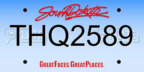 THQ2589 South Dakota License Plate