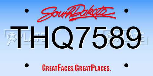 THQ7589 South Dakota License Plate
