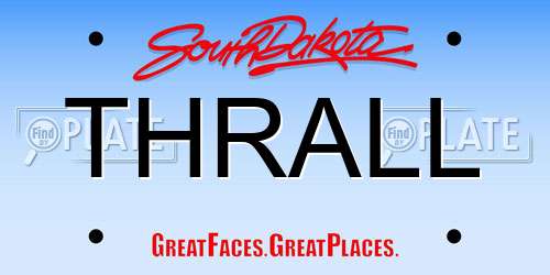 THRALL South Dakota License Plate