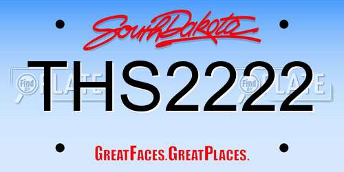THS2222 South Dakota License Plate