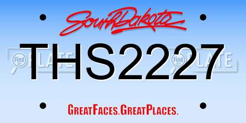 THS2227 South Dakota License Plate