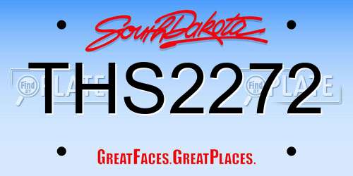 THS2272 South Dakota License Plate