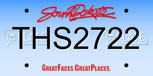 THS2722 South Dakota License Plate