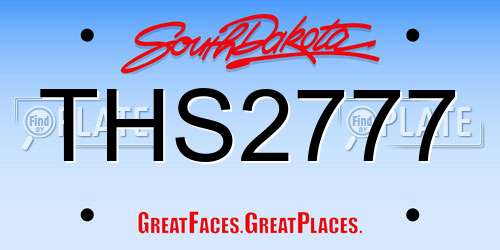 THS2777 South Dakota License Plate