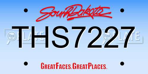THS7227 South Dakota License Plate