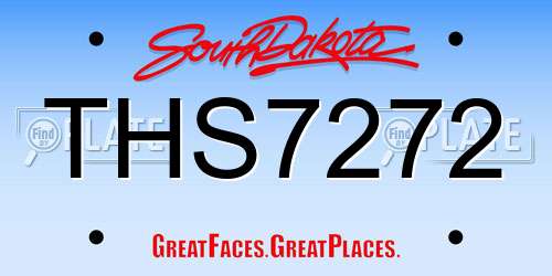 THS7272 South Dakota License Plate