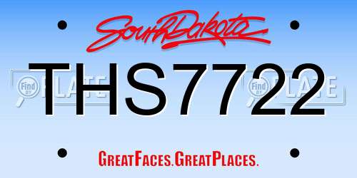 THS7722 South Dakota License Plate