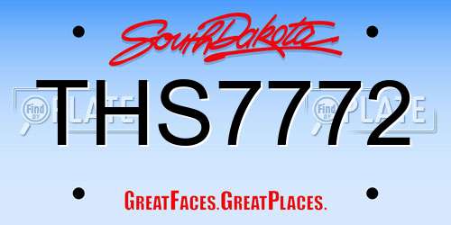 THS7772 South Dakota License Plate